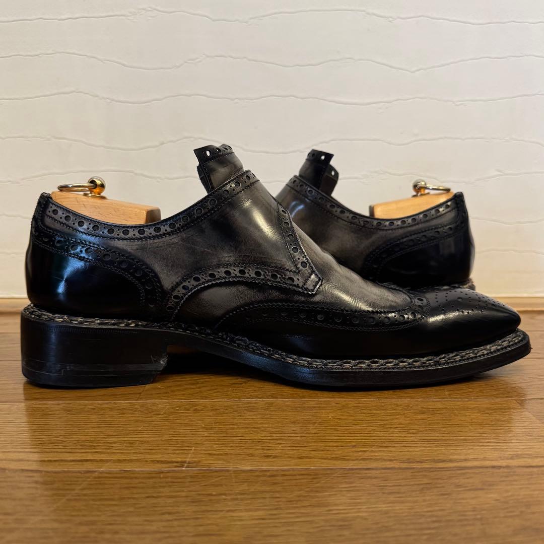 ハリス 8 イタリア製 ダブルモンクストラップ ウイングチップ