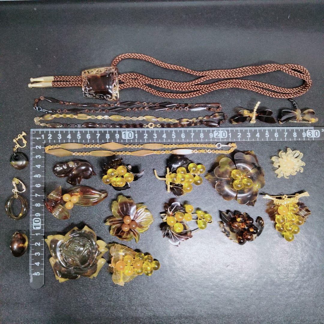 <C> 和装小物 本鼈甲 ネックレス まとめて 総重量 150g