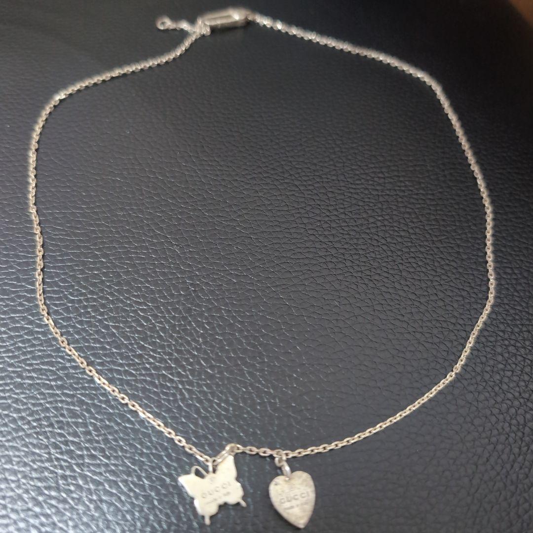 GUCCI シルバーネックレス バタフライ ハートAG925