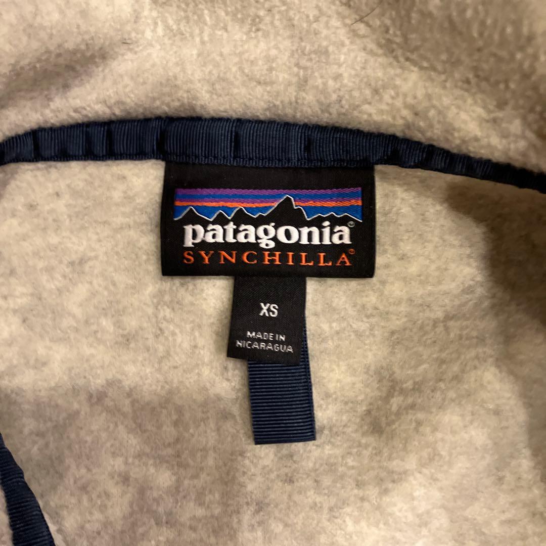 パタゴニア シンチラ　スナップT フリース XS オートミール×ブルー