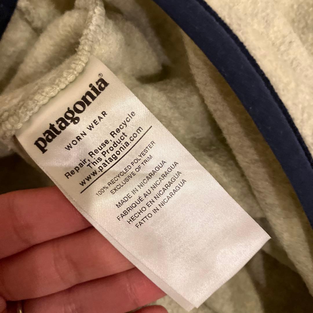 パタゴニア シンチラ　スナップT フリース XS オートミール×ブルー