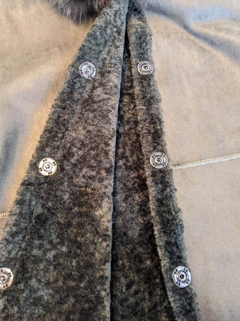 フェイクムートンロングコート フォックスファー付きフード 大きいサイズ 3XL