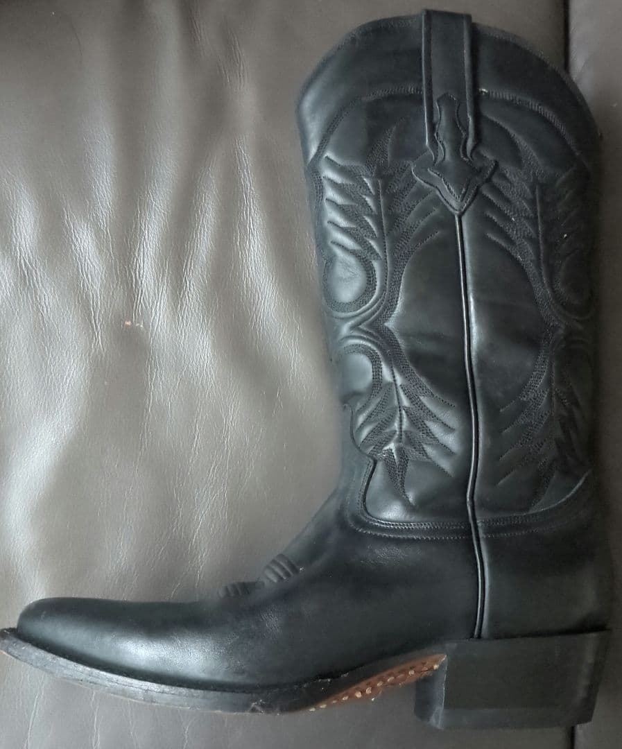 ウエスタンブーツ ブラック ポインテッドトゥ38