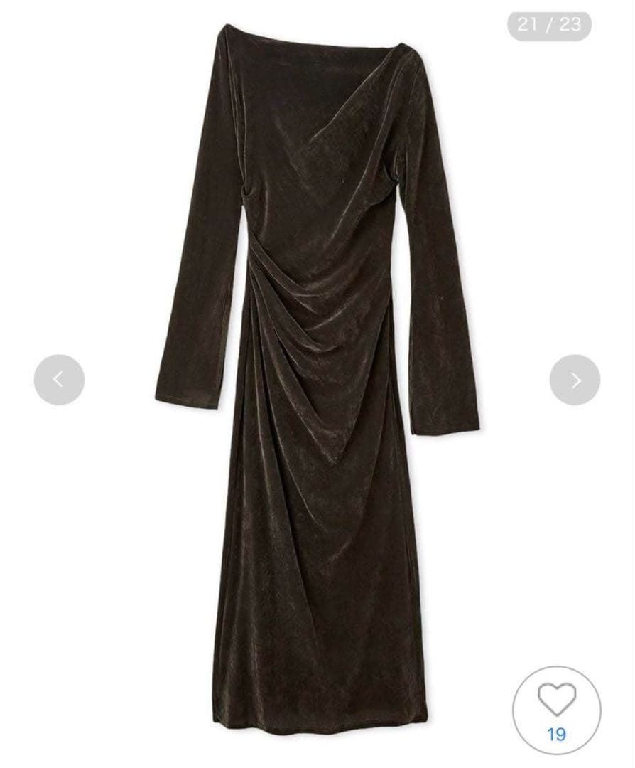 SNIDEL スナイデル フロッキーベロアドレープドレス