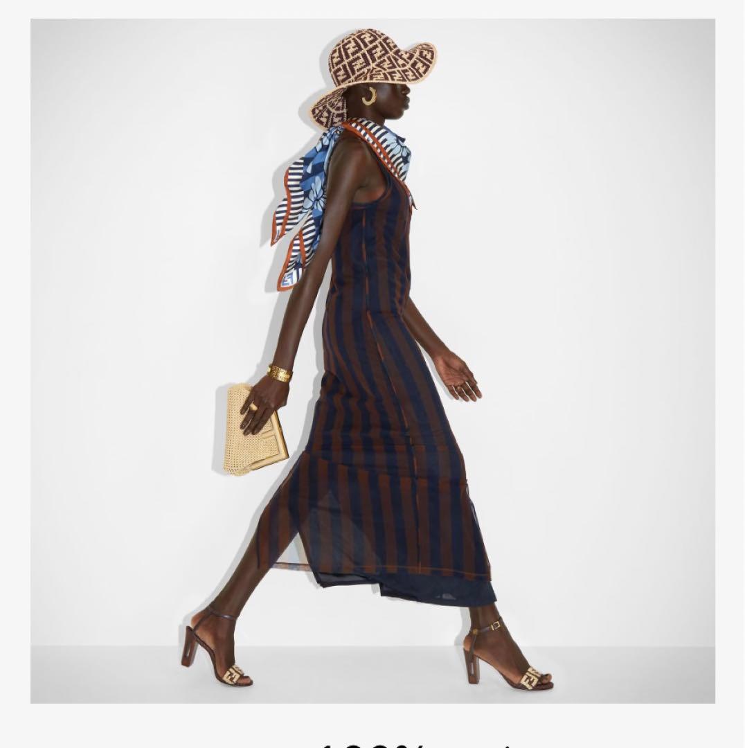 FENDI 麦わら帽子 FFロゴデザイン