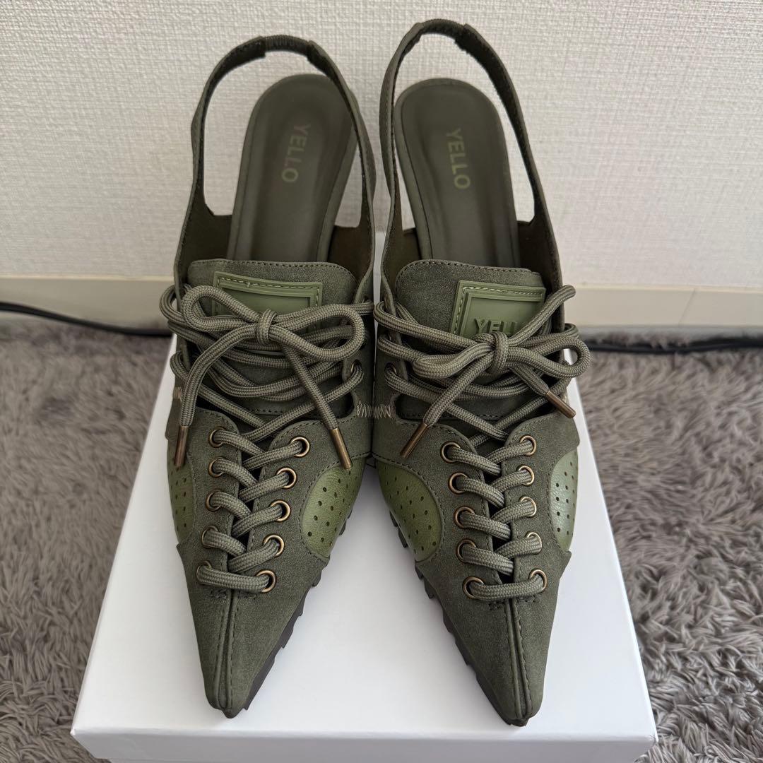 お値下げ！YELLO スニーカーミュール　カーキ