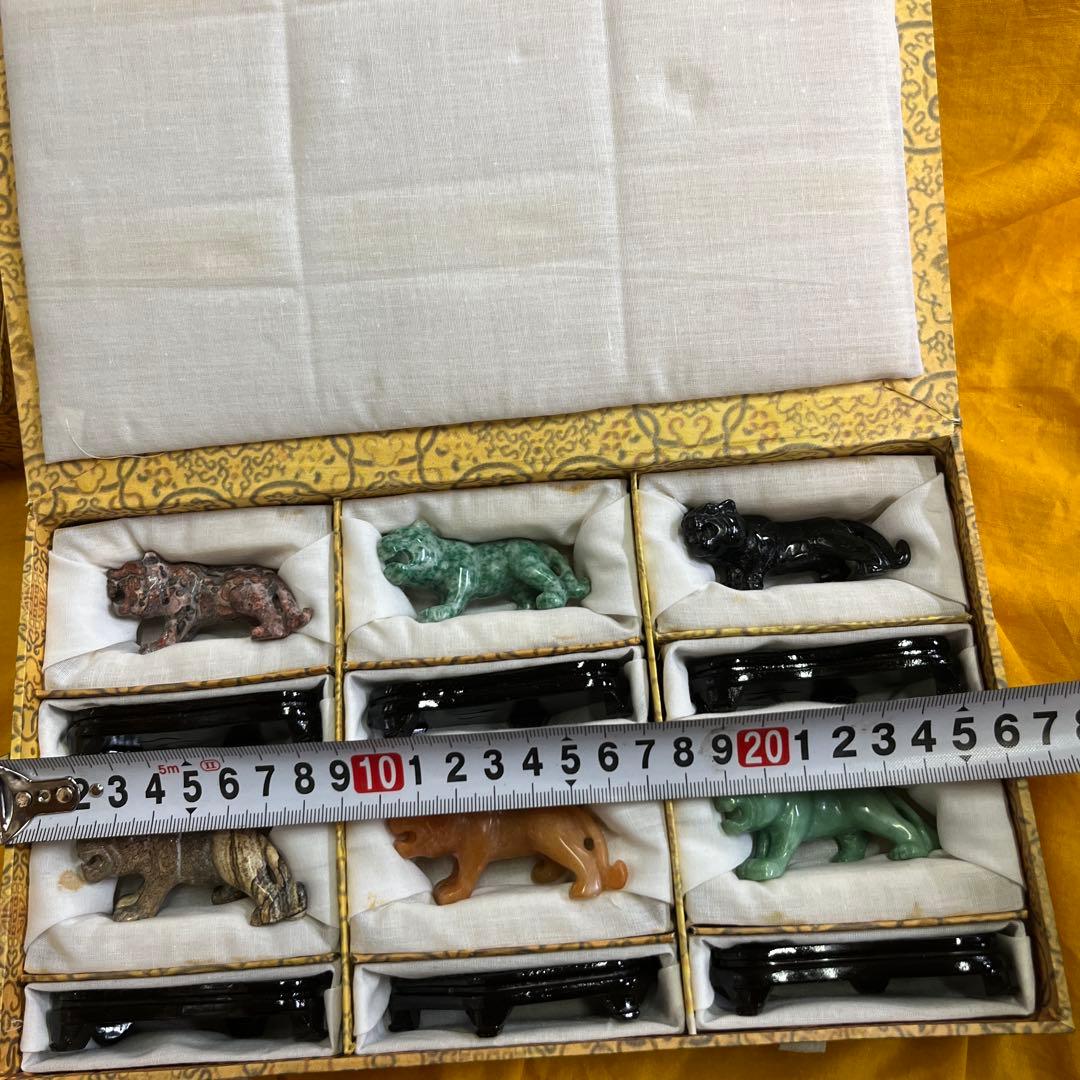 石製虎の置物セット 6個セット