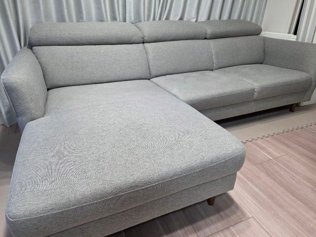 ニトリ カウチソファ 布張りタイプ (KK026 LC GY)