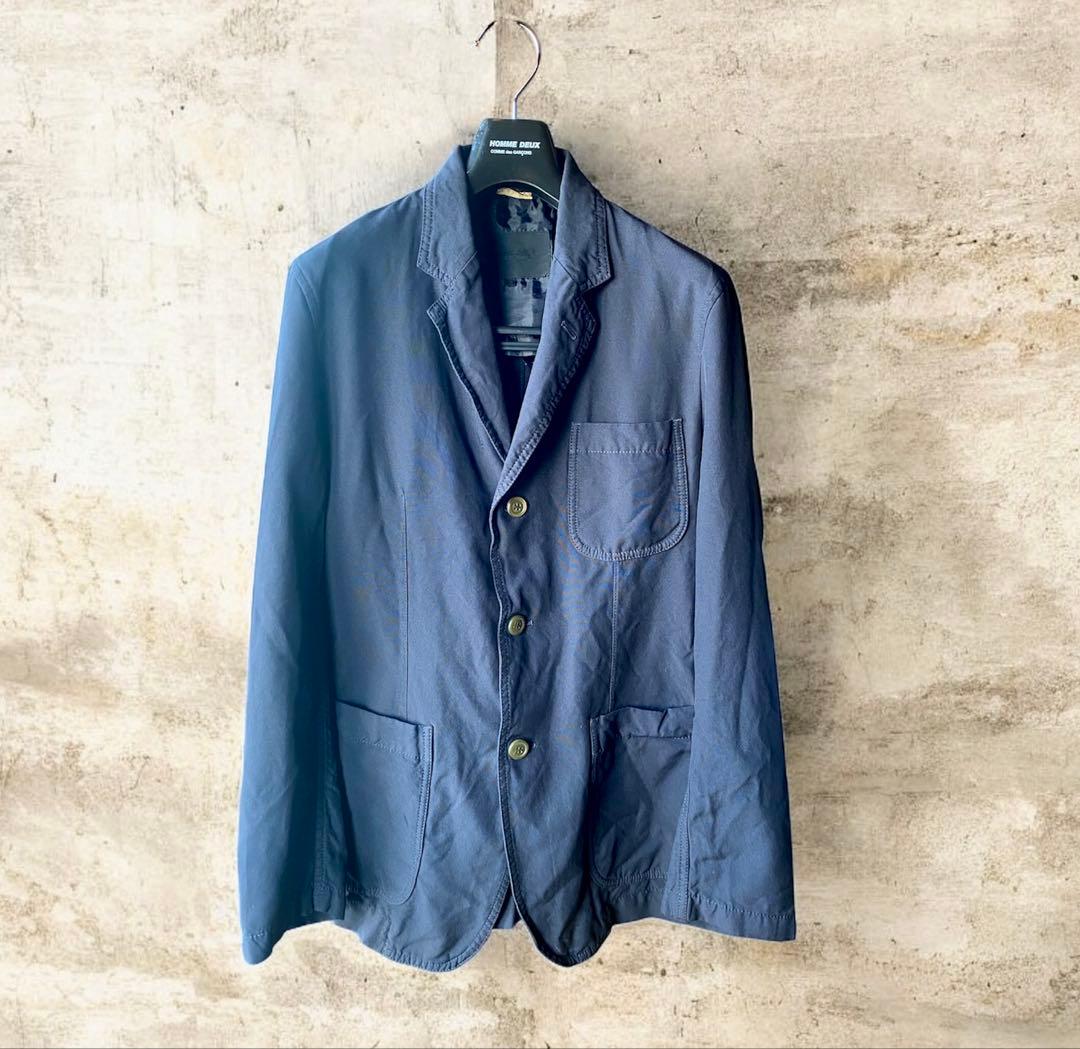 COMME des GARCONS HOMME DEUX紺ポリ縮ジャケット XS
