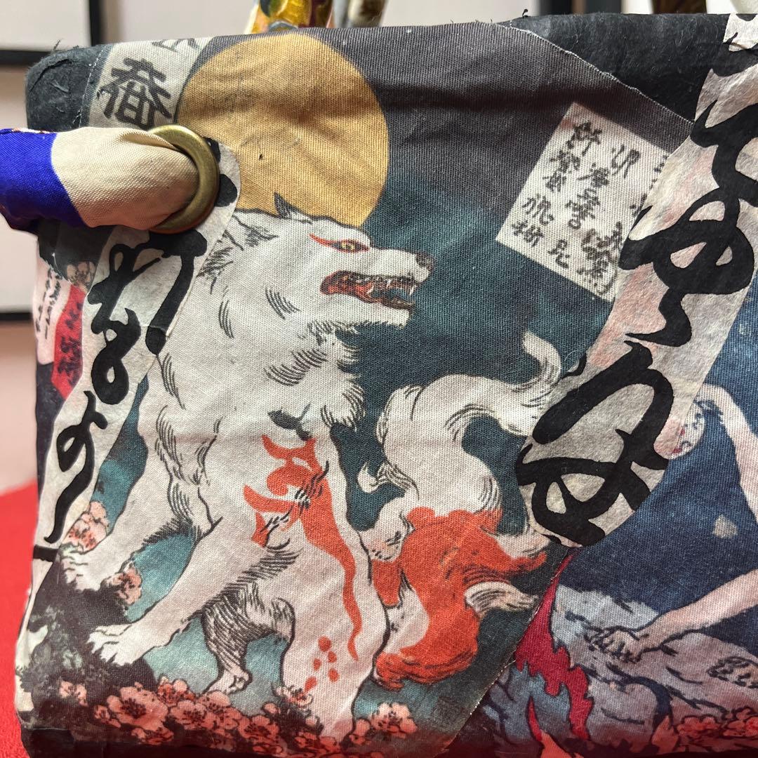 化け狐 妖 九尾 一閑張り バッグ かごバッグ ハンドバッグ 和 動物