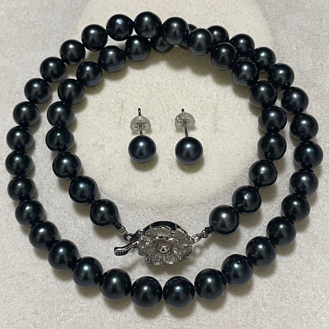 ケース付き専用【K14WG✨美品】 あこや本真珠 ネックレス ピアス 7.5-8