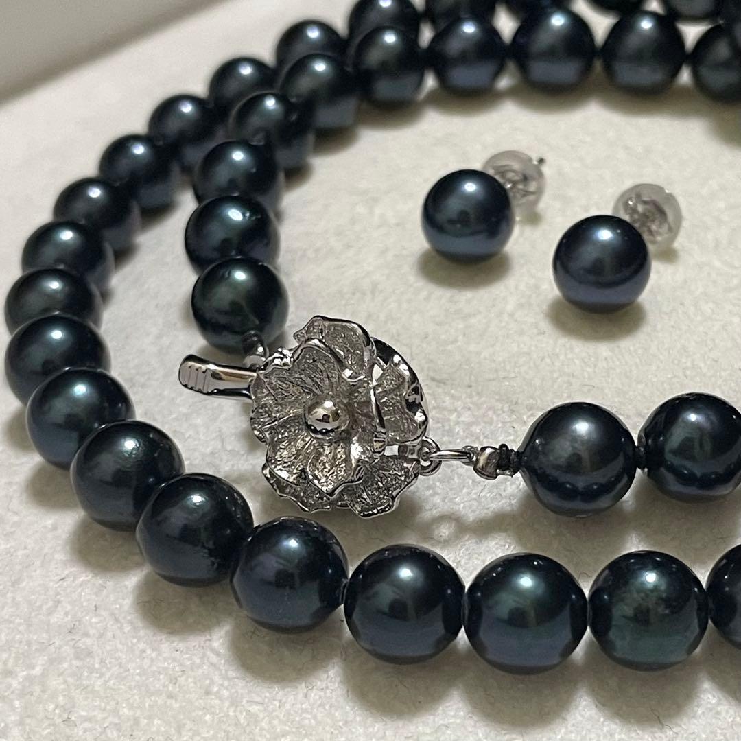 ケース付き専用【K14WG✨美品】 あこや本真珠 ネックレス ピアス 7.5-8