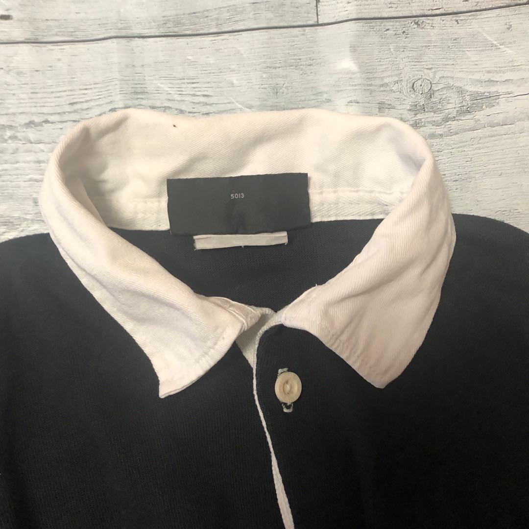 90s CANTERBURY カンタベリー オールブラックス ラガーシャツ M