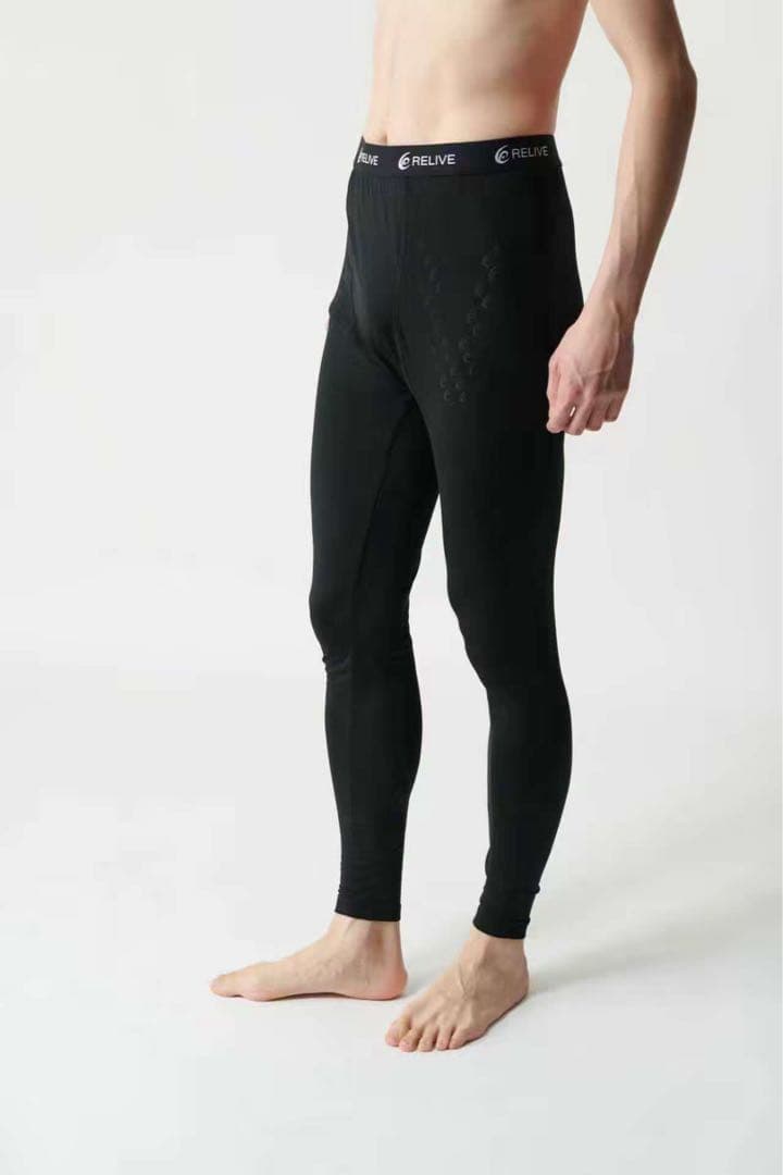 リライブ シャツ コットン 長袖無地 & メンズ スパッツ 上下セット L