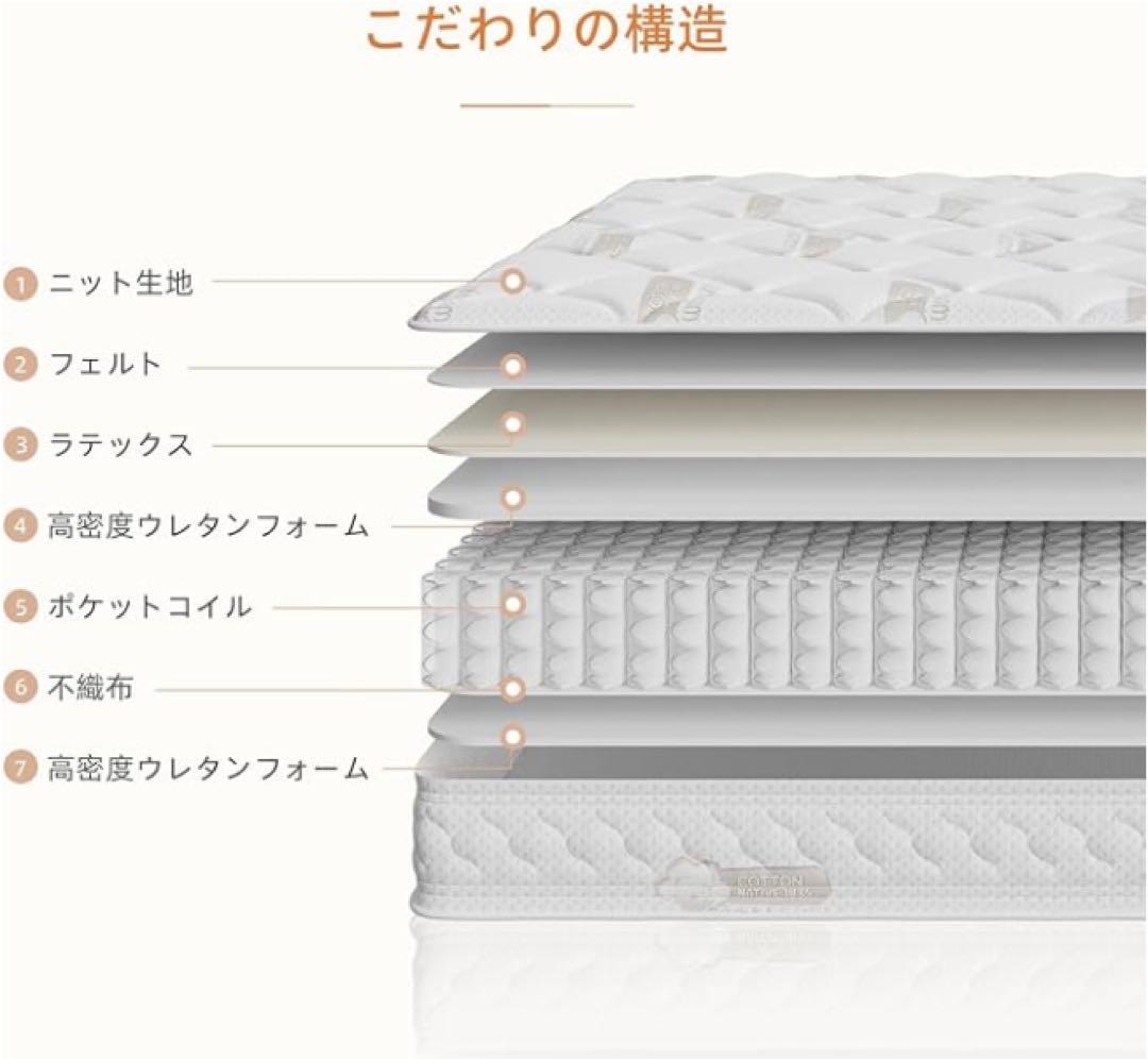 マットレス クイーン 極厚24cm硬め高反発 エッジサポート160*195*24