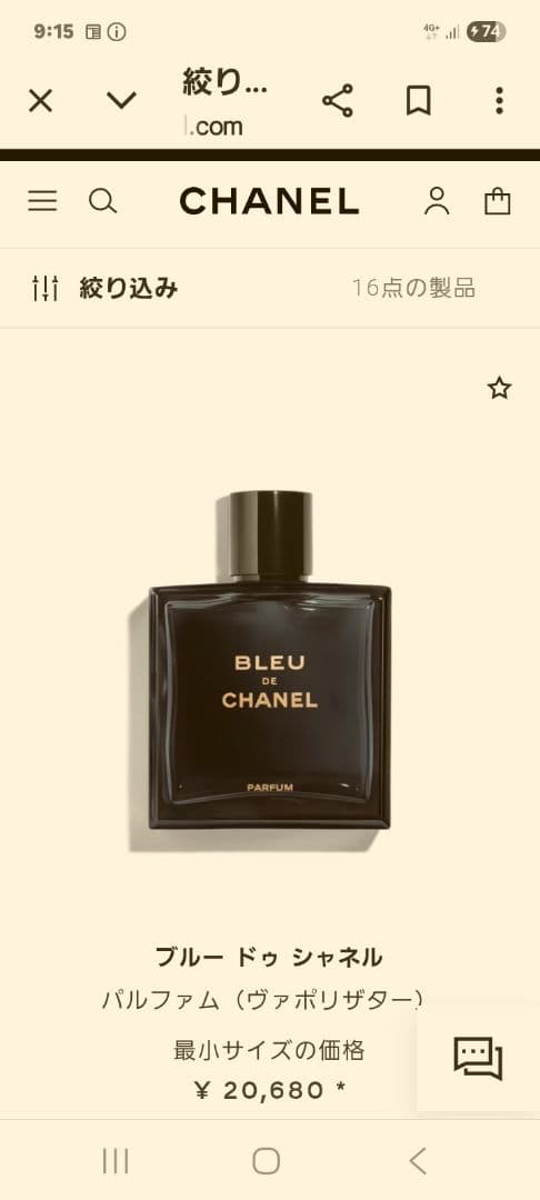 土日限定価格！BLEU DE CHANEL パルファム 男性用100ml