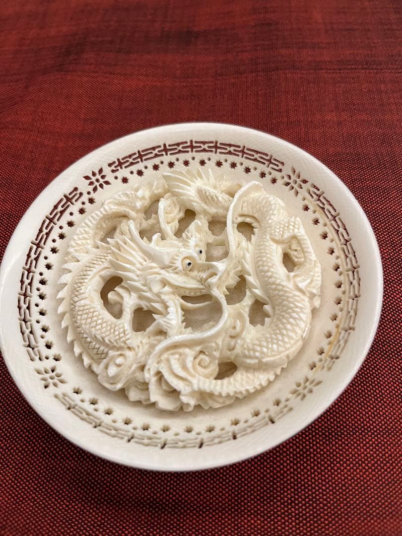 中国美術　骨董　彫刻　天然素材　象牙調