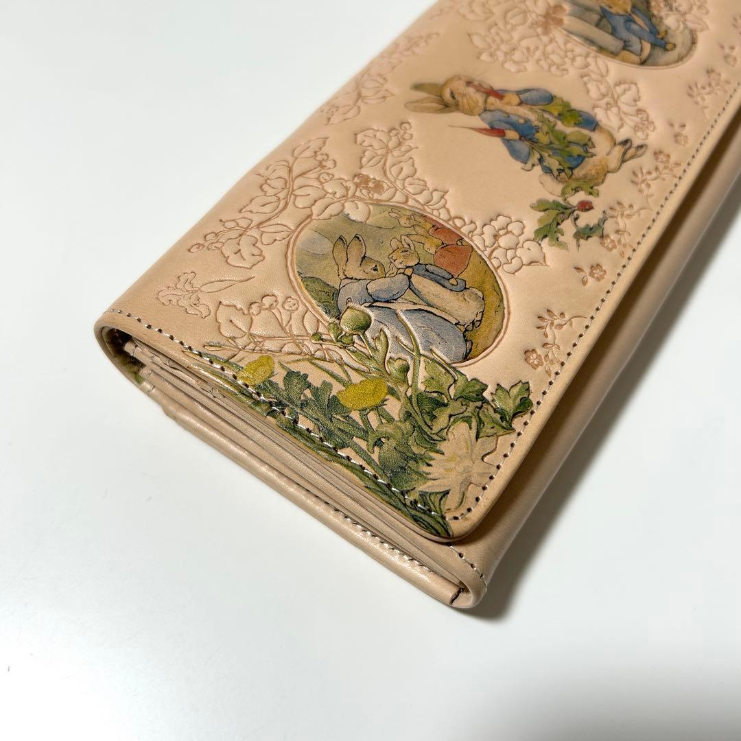 T*t様 ピーターラビット 長財布 レザー 型押し ペイント アート ベージュ