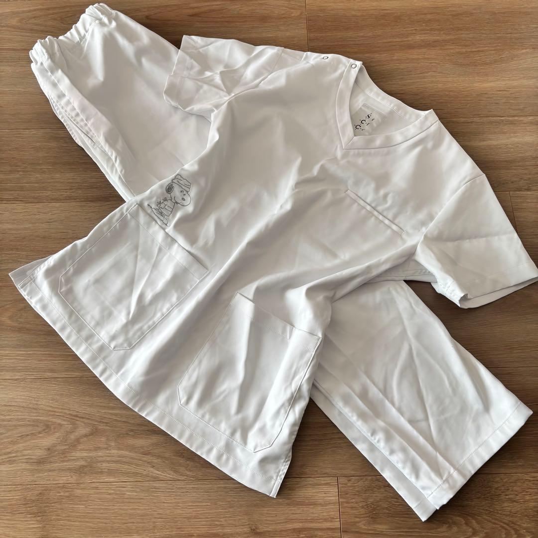 未使用品 Classico クラシコ スヌーピー スクラブ セットアップ S 白