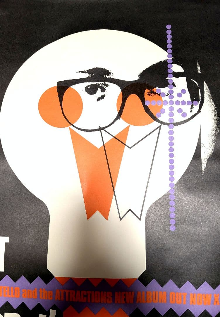 エルビス コステロ GET HAPPY‼ 1980年 超貴重プロモポスター 美品