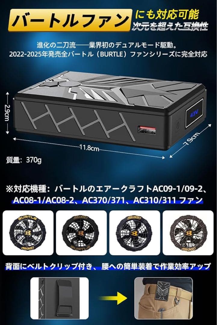 空調マン 50V超高出力 空調作業服 夏用 ファン付き 半袖