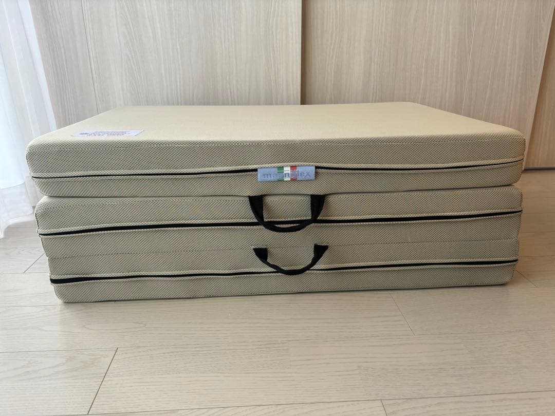 マニフレックス　メッシュウイング　シングル　三つ折り　ミッドグレー