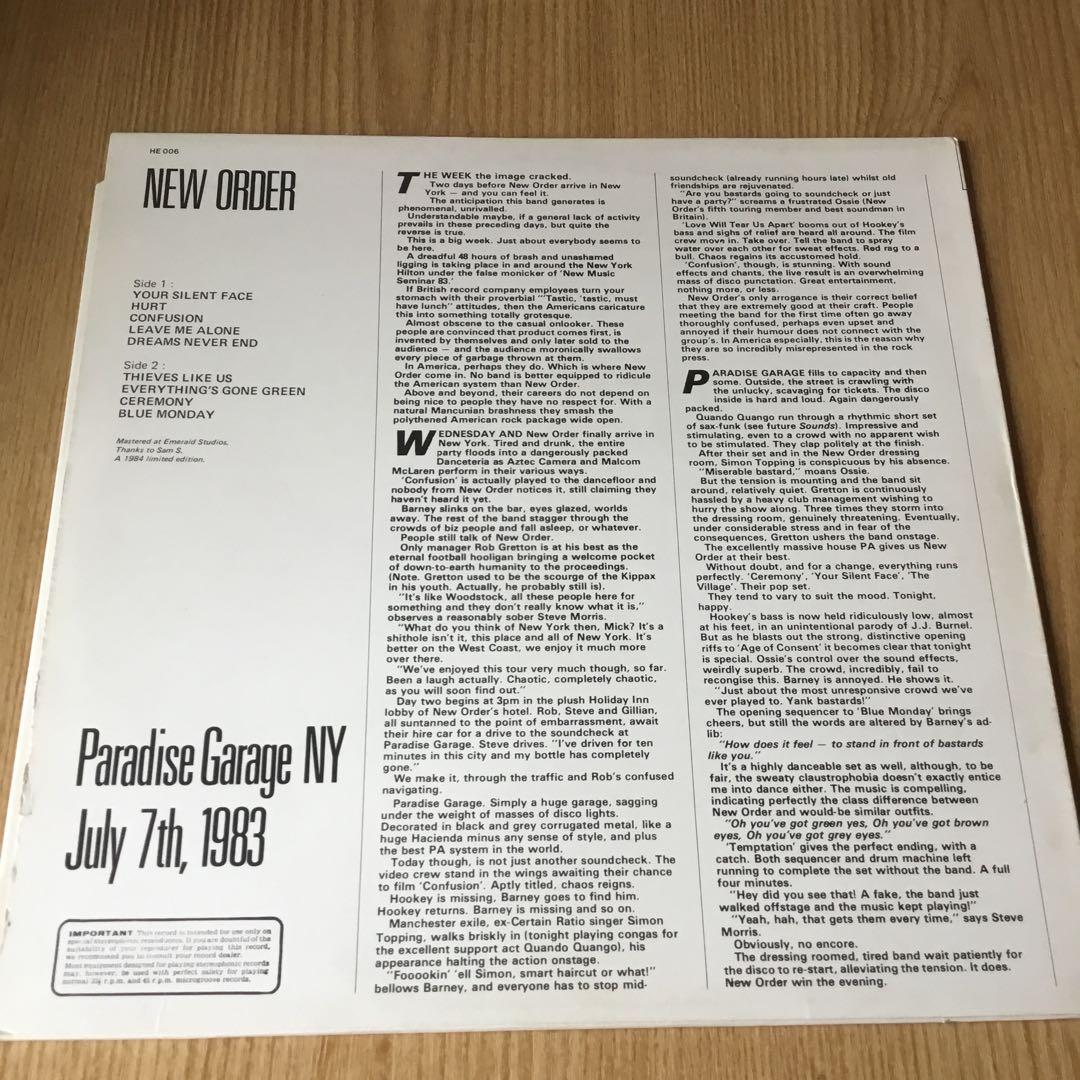 【激レア輸入盤】NEW ORDER live New York 1983