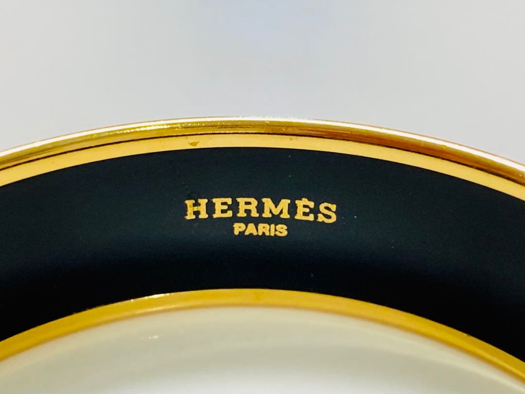 【美品】エルメス　HERMES エマイユ　バングル　七宝焼き　ゴールド