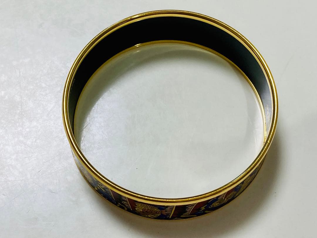 【美品】エルメス　HERMES エマイユ　バングル　七宝焼き　ゴールド