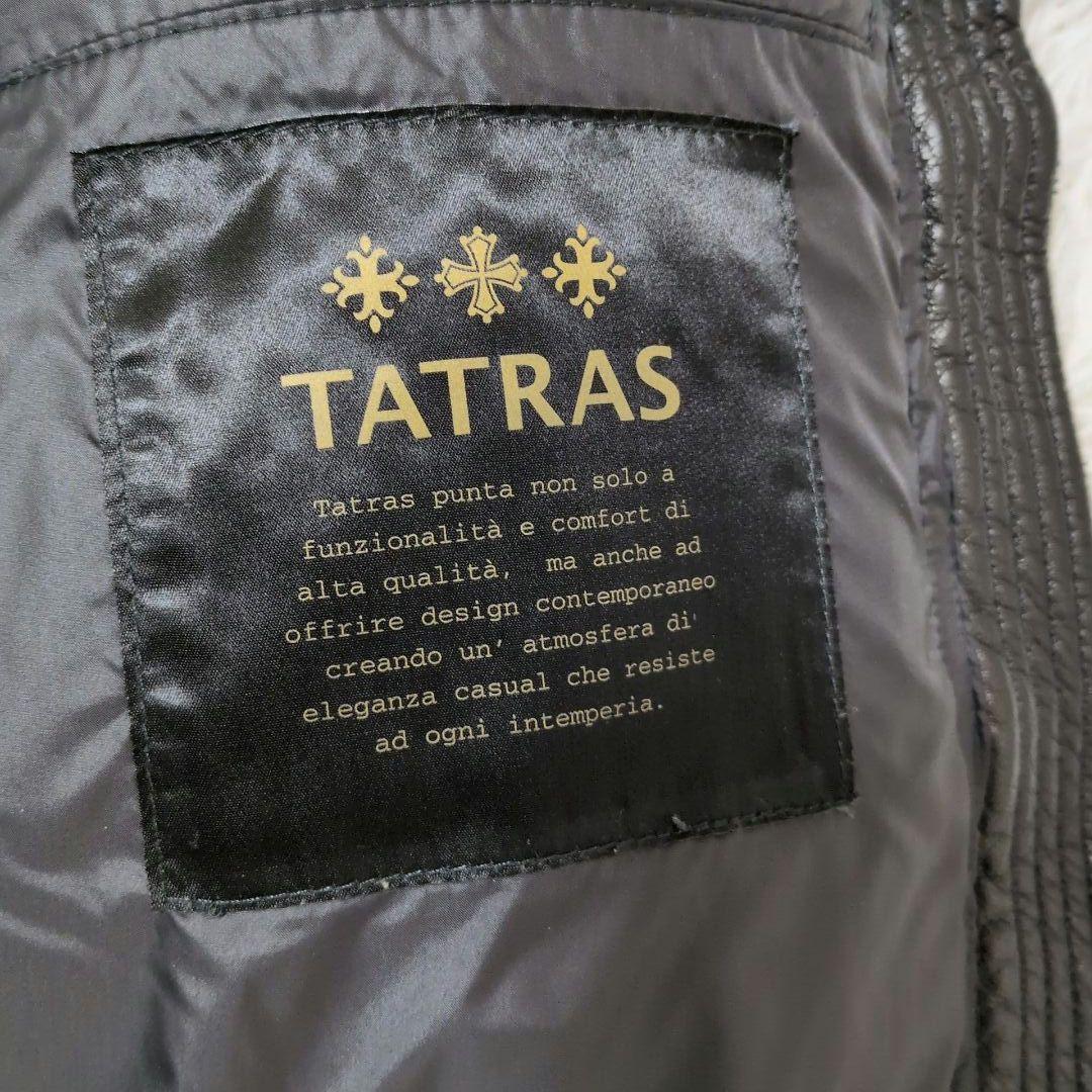 ✨極美品✨タトラス レザー ダウンベスト キルティング オールレザー ロゴ 羊革