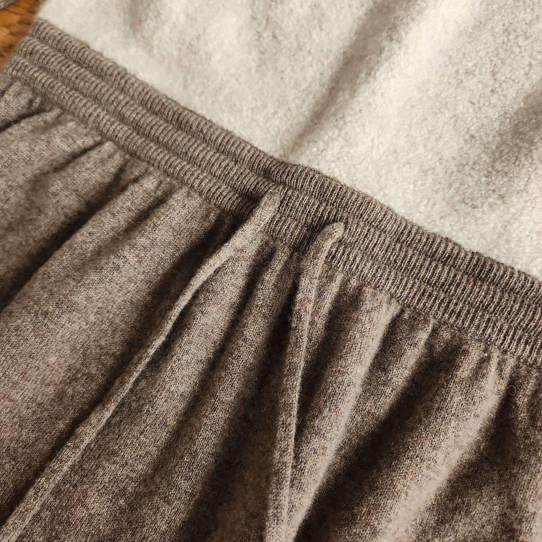 ダーマコレクション　上質カシミヤ　モックネック　ロングニットワンピースM