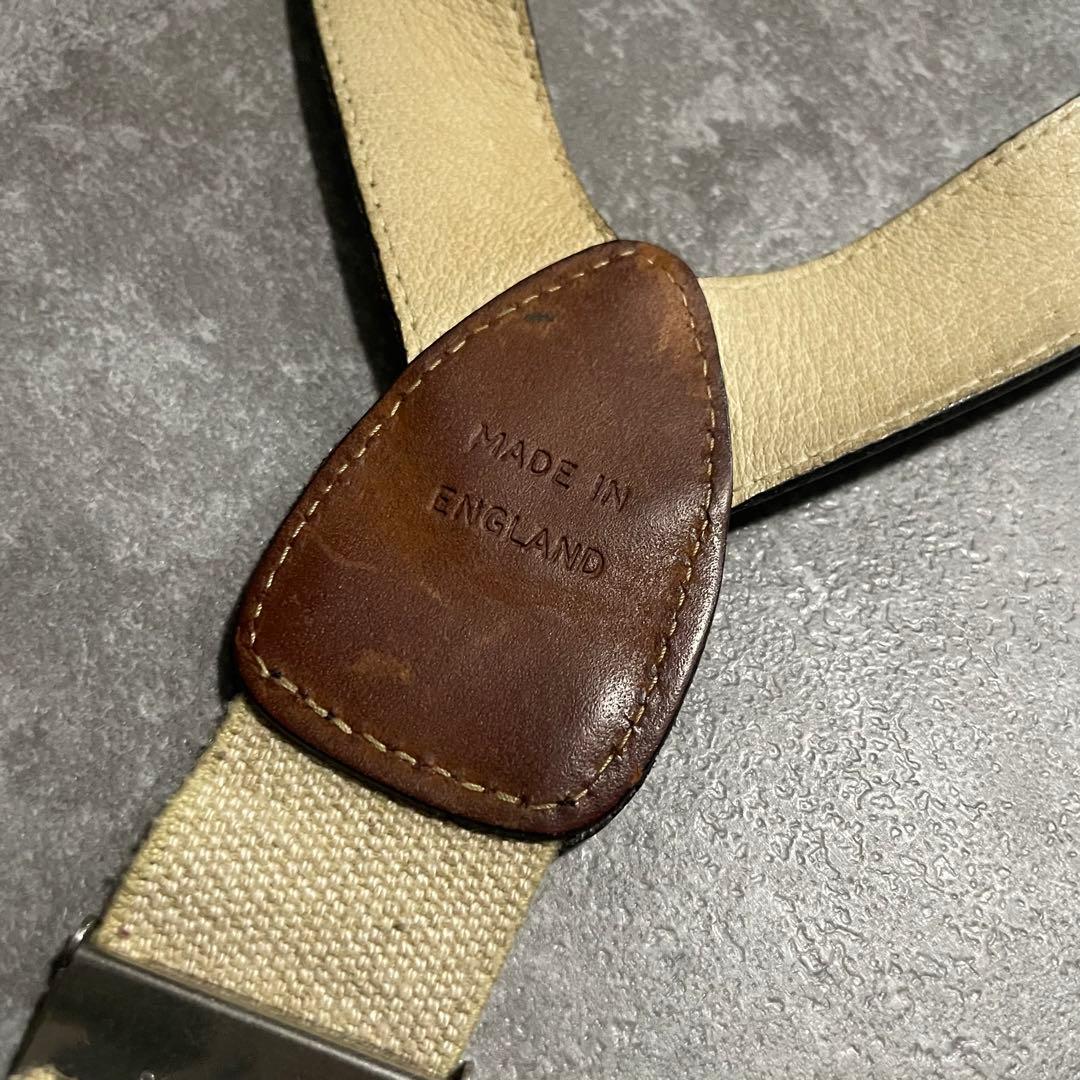 サスペンダー　Regent レザー　ブラック　本革　Y字型サスペンダー　英国製