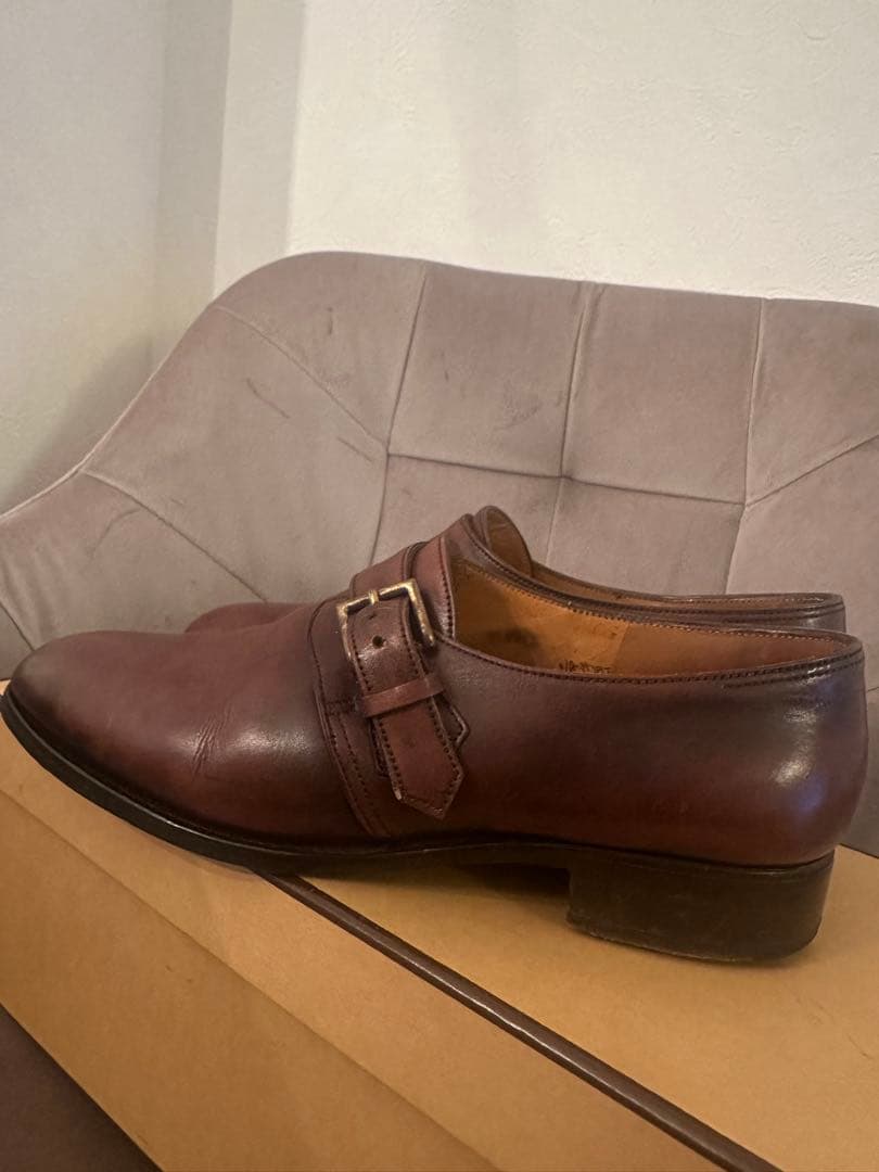 掘り出し物⭐️ジョンロブ‼️6E⭐️モンクストラップ‼️ブラウン⭐️破格‼️