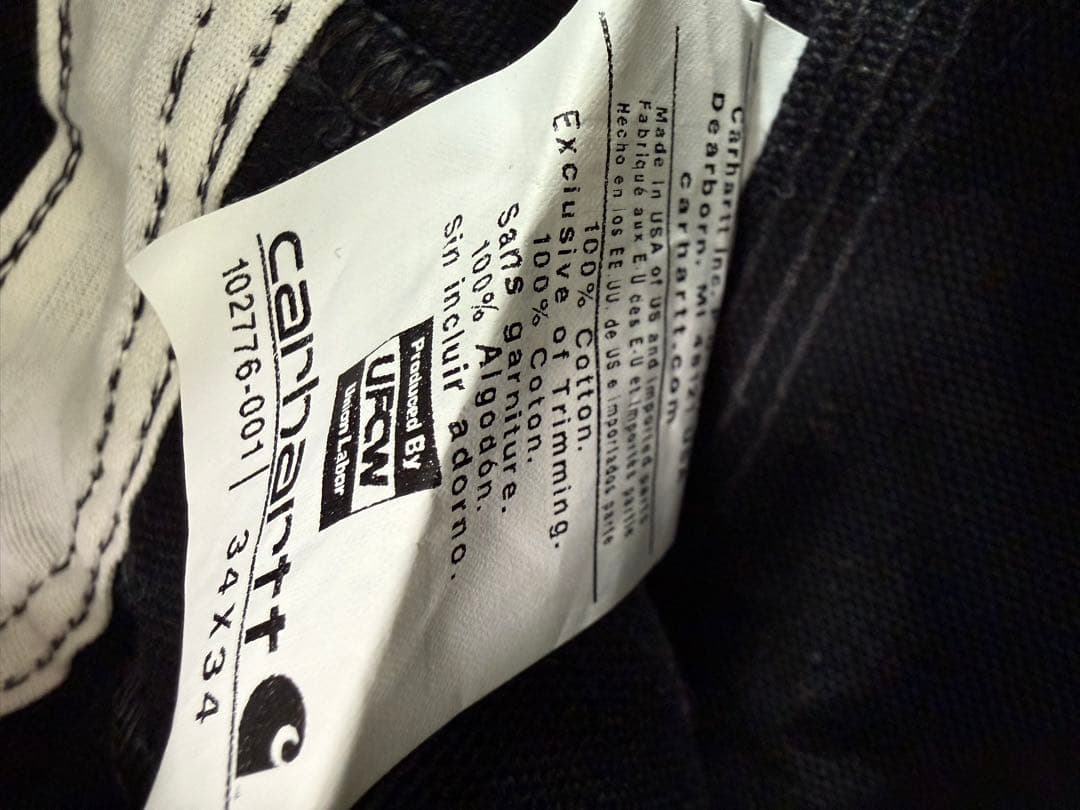 【ほぼ未使用】Carhartt カーハート オーバーオール ブラック 34×34