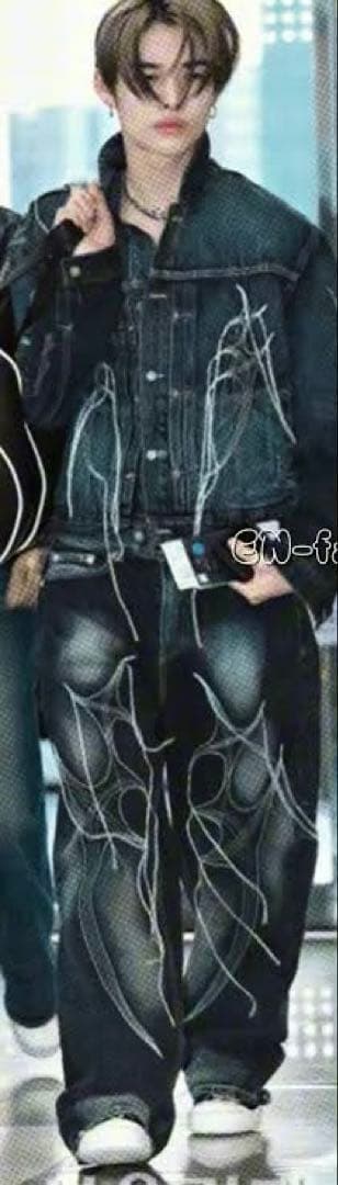 な*み様 ENHYPENニキ着用サグクラブ トライバルツリーデニムジャケット　サ