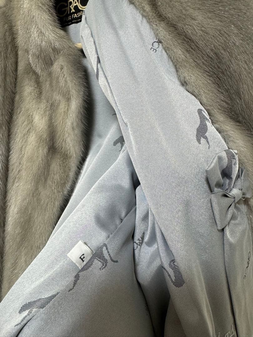 GINZA GRACE グレー 毛皮ロングコート