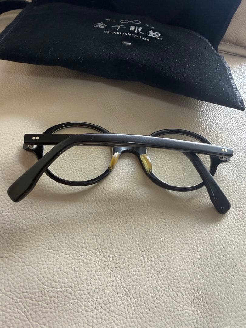 金子眼鏡 T-721 丸メガネ 掌　tana－gokoro ブラック 丸眼鏡