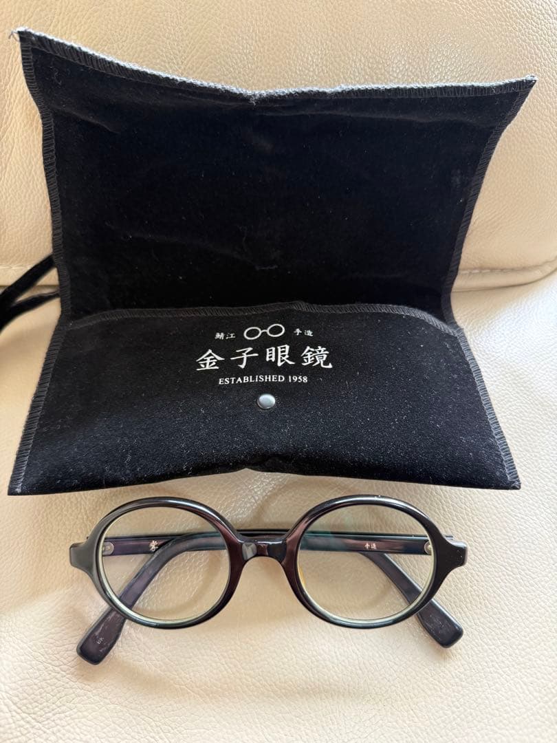 金子眼鏡 T-721 丸メガネ 掌　tana－gokoro ブラック 丸眼鏡