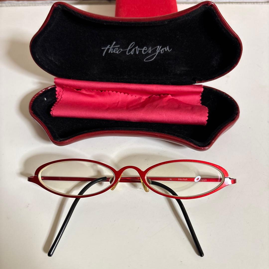 Theo メガネ(度あり) レッド
