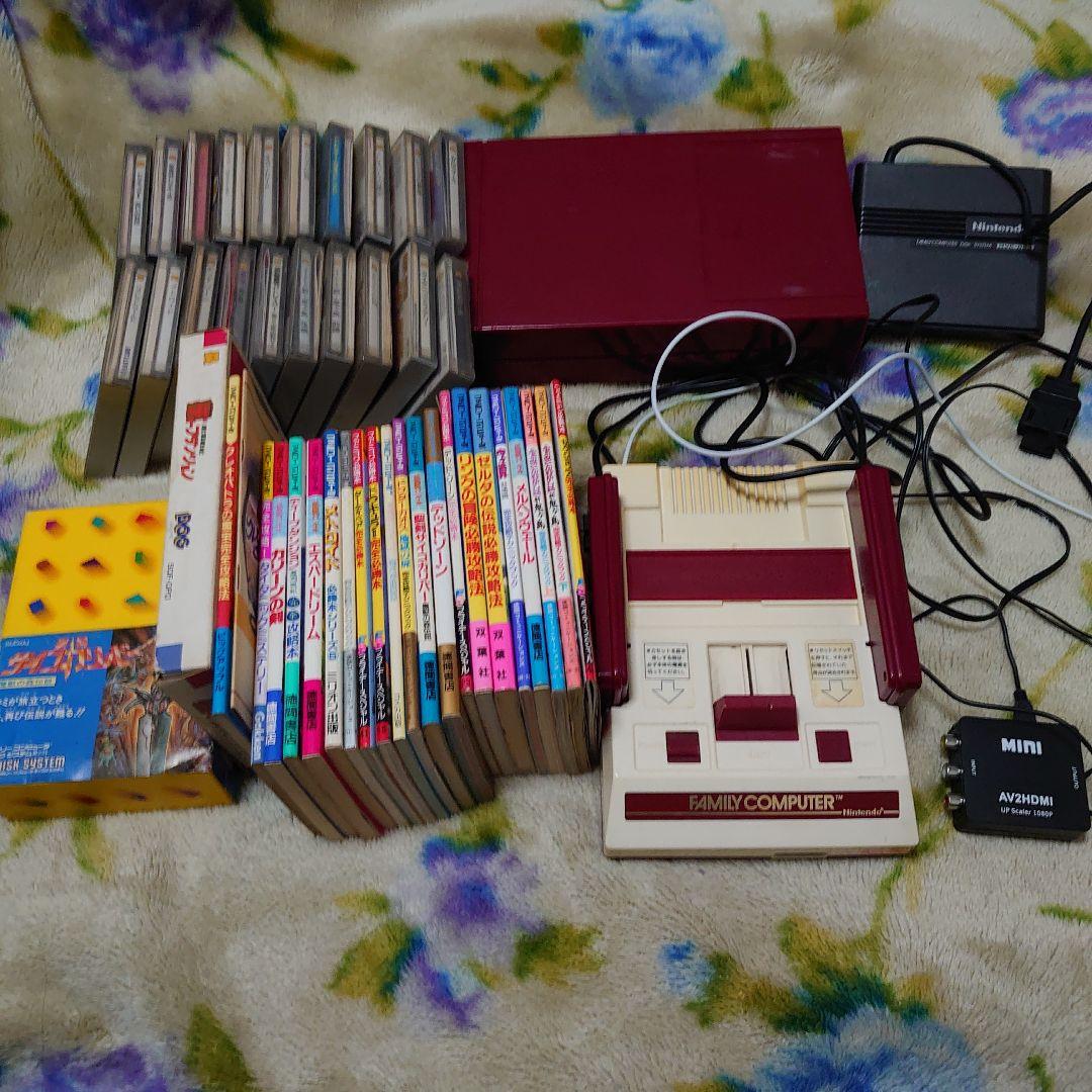 ジャンク品扱い　ファミコンディスクシステム欲張りセット！！　22本攻略本つき