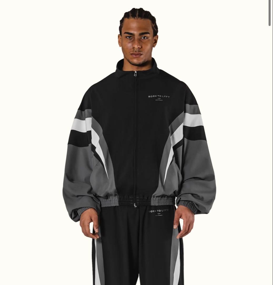 LYFT 2 Line オーバーサイズトラックジャケット V.2 -ブラック