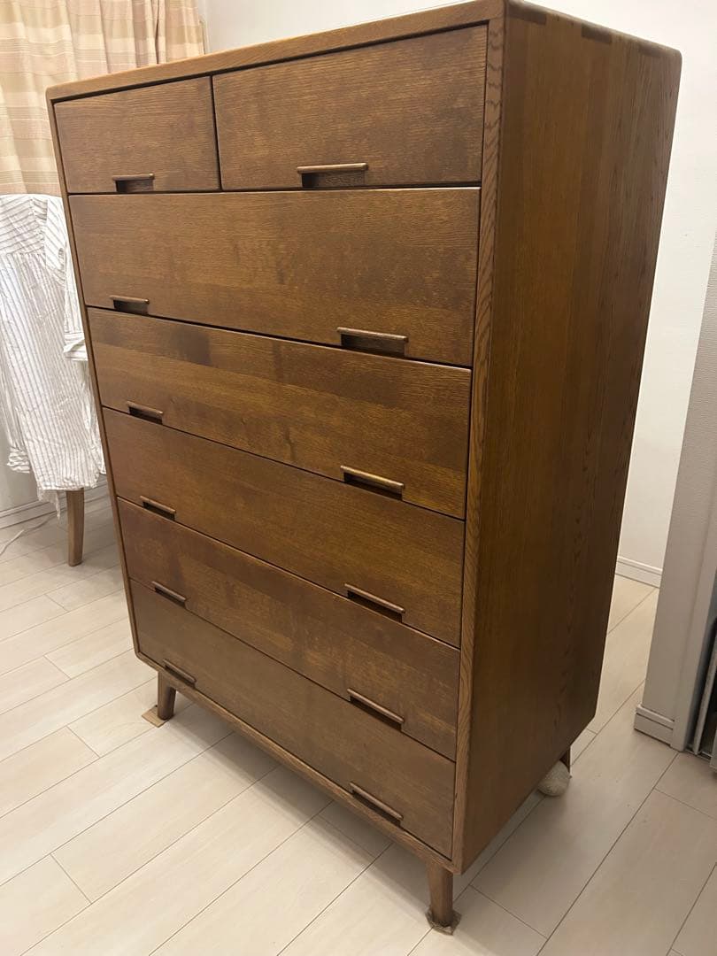 [送料込み] 大塚家具 洋服ダンス オーク 6段　美品