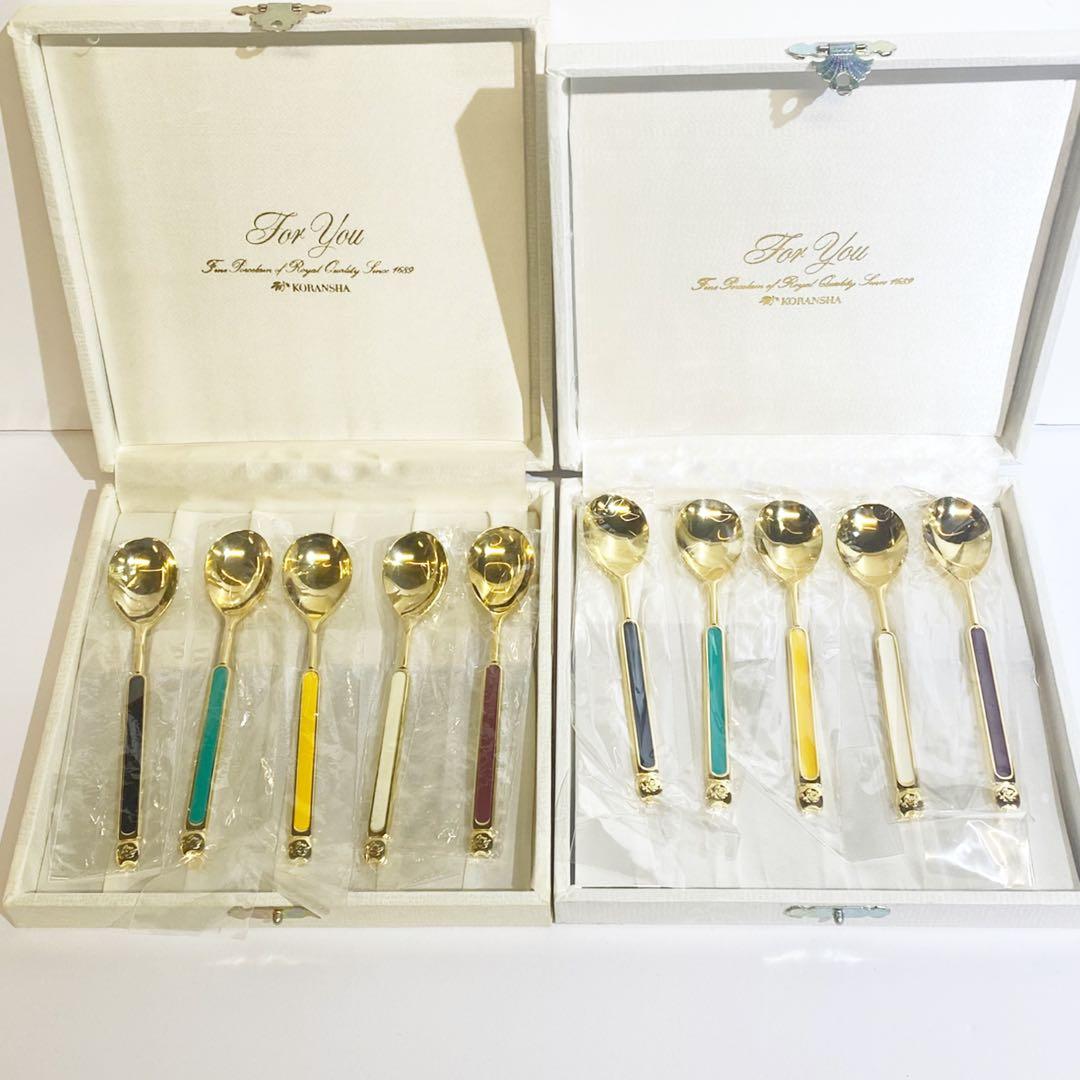 レア！香蘭社 カトラリー スプーン5本セット 2箱 未使用品 10本セット