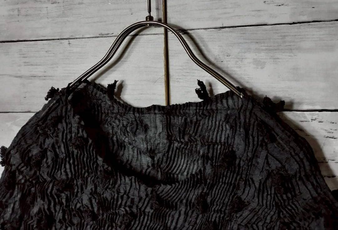 イッセイミヤケ プリーツプリーズ ポンポン シフォンカットソー 半袖