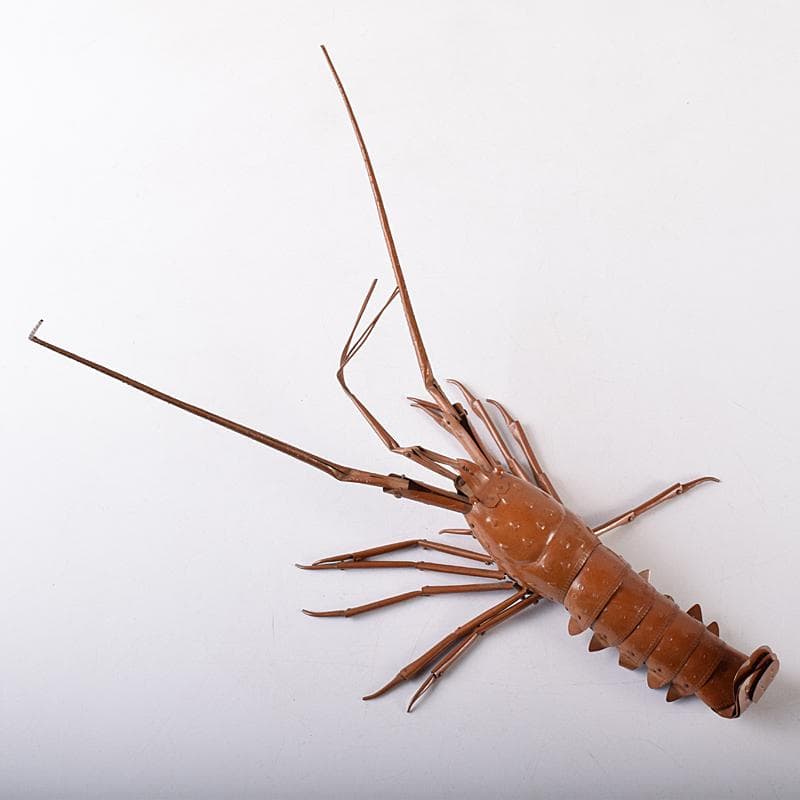 五十一代　明珍宗之作　銅製　伊勢海老　自在置物　共箱　D　R8678