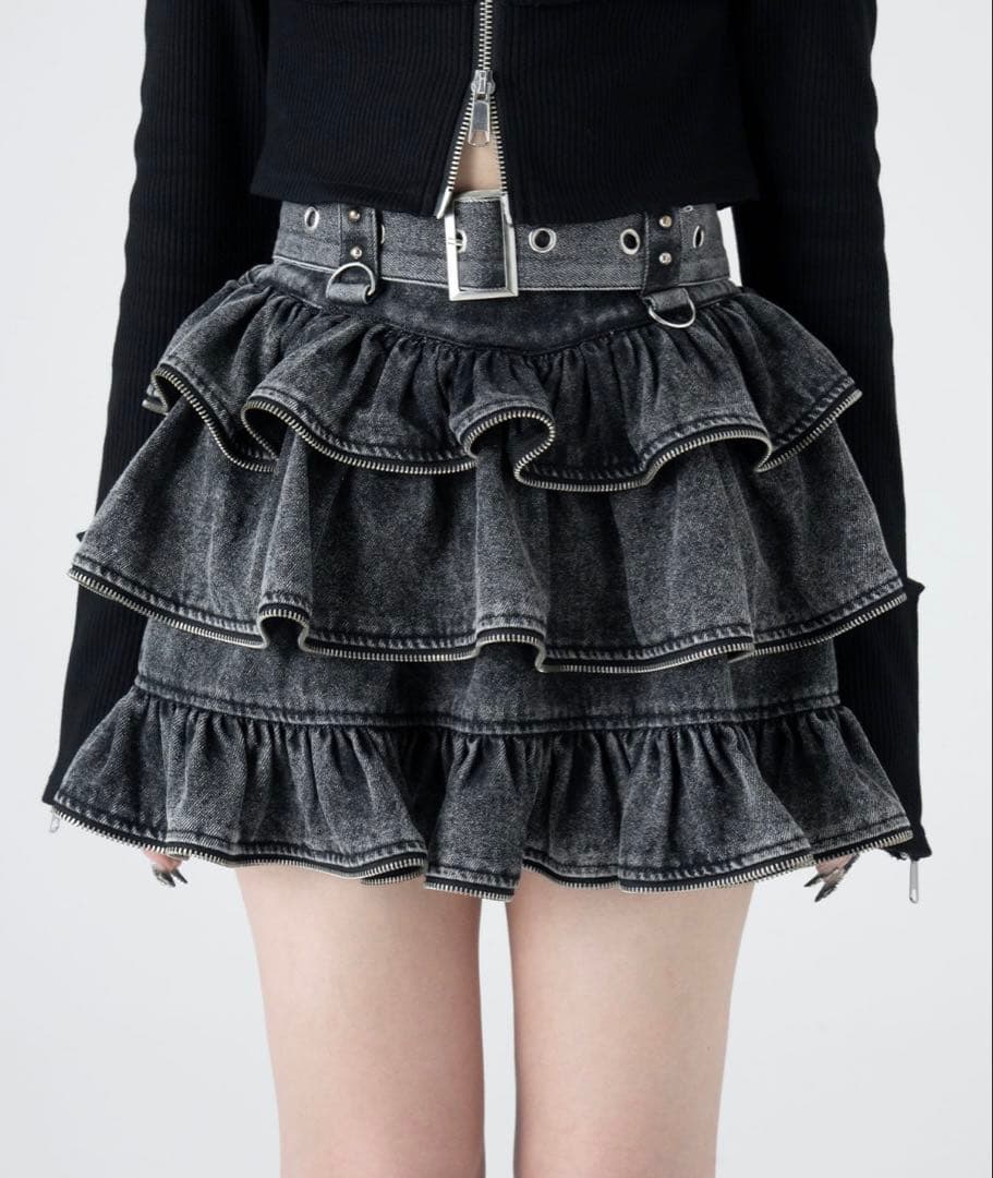 lazyslay ジッパーフリルスカート サブカル地雷