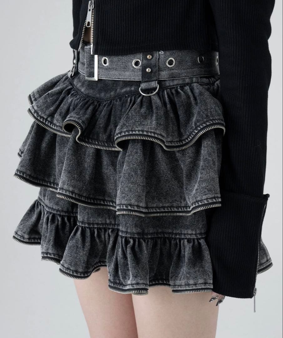 lazyslay ジッパーフリルスカート サブカル地雷