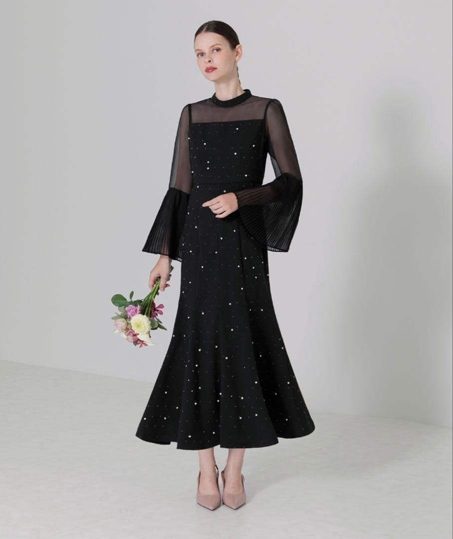 Leja パールビーズ　マーメイドドレス　パーティドレス　S