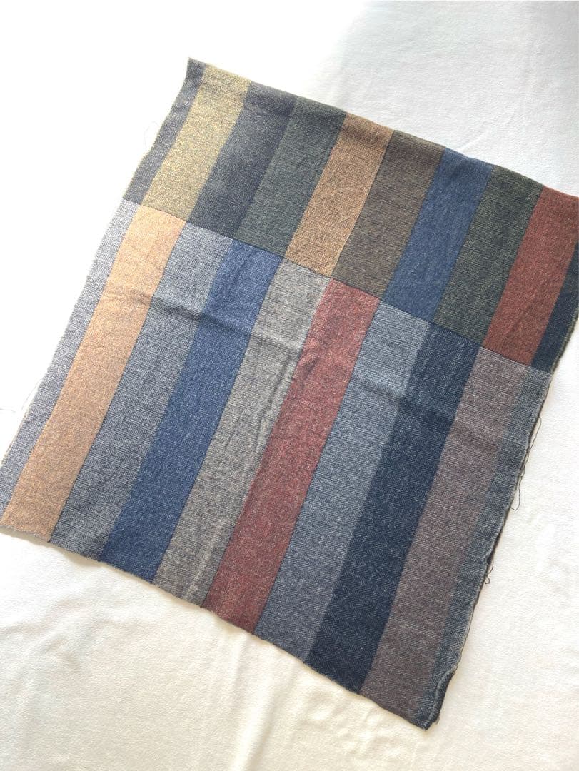 コムデギャルソンオムドゥ　切りっぱなし加工　ツイード切替　大判ストール　美品