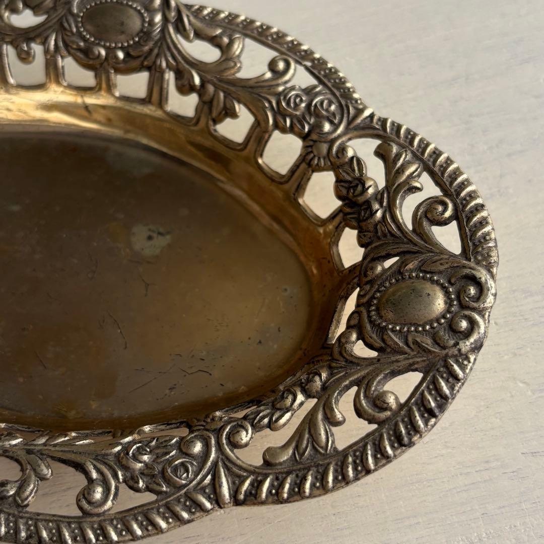 【フランス】ca.1900 アンティーク トレイ ヴィクトリアン シルバー色